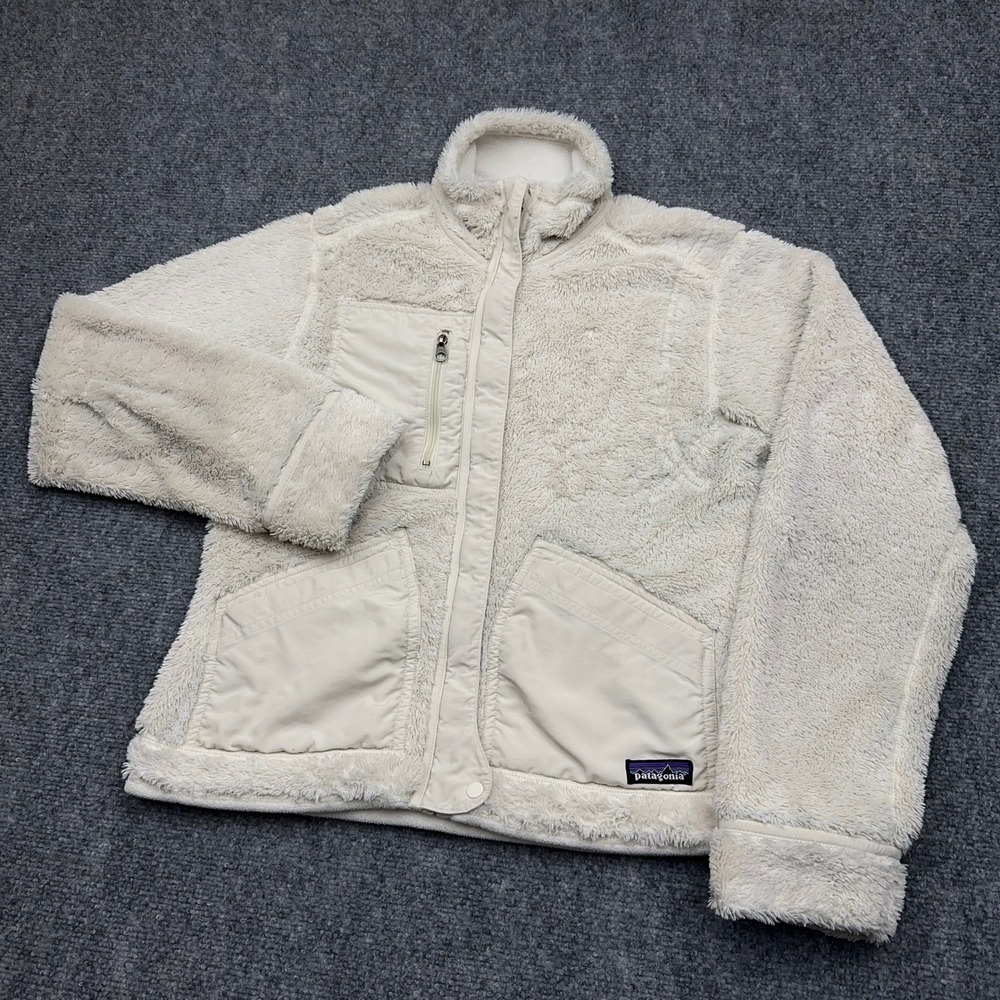 Patagonia Synchilla Windzone Jacket Women's S Natural Full Zip Fleece Reversible